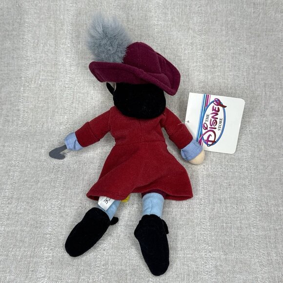 Captain Hook Peter Pan The Disney Store Bean Bag 8" Plush Stuffed Toy - Picture 2 of 3